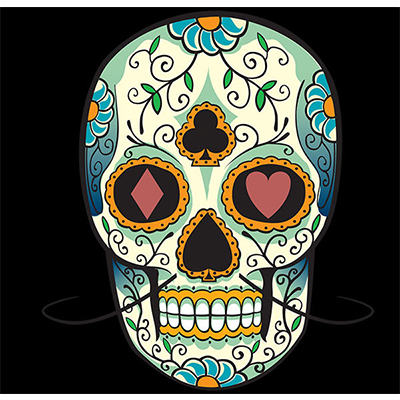 Mexican Candy Skull Over Black Background designs Fake Temporary Water Transfer Tattoo Stickers NO.10449